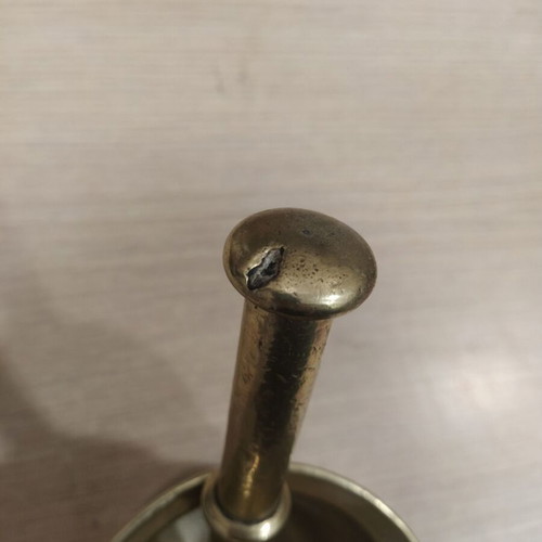 Brass Mortar and Pestle set used, heavy construction