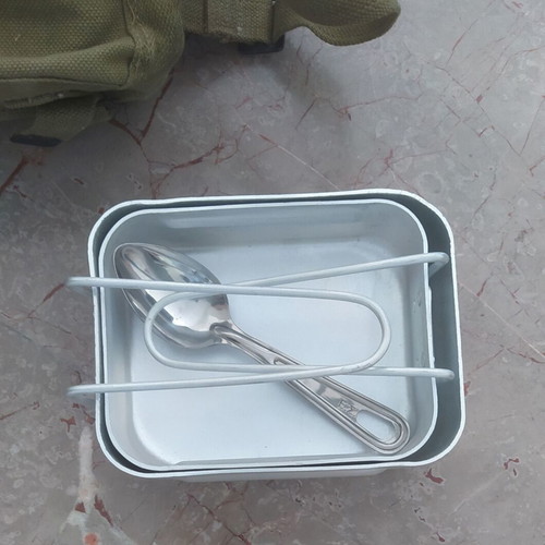 Authentic Greek Army Campaign Set with Canteen, Flask & Case like new