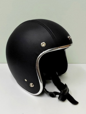 Old School Retro Decorative Helmet new, black leatherette