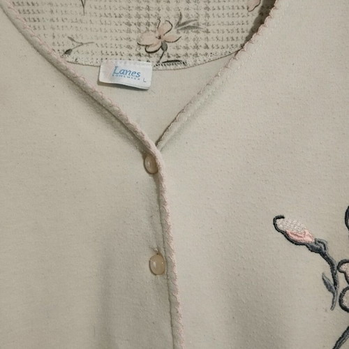 Lanes nightgown like new, size large, ecru with pink flowers