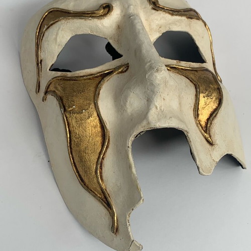 Venetian mask handmade used, unique piece