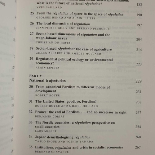 Regulation Theory by Robert Boyer and Yves Saillard like new