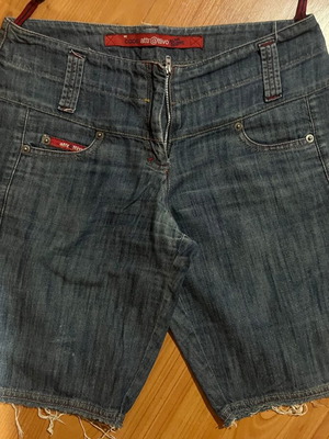 Attrattivo Bermuda shorts used, size M, blue, zipper broken