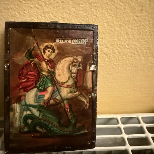 Vintage ξύλινες ορθόδοξες εικόνες αγίων, μεταχειρισμένες