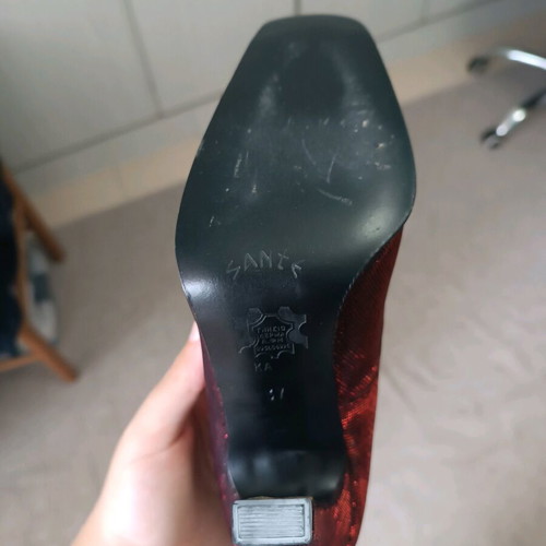 Sante pumps used, black and red, 9.5 cm heel