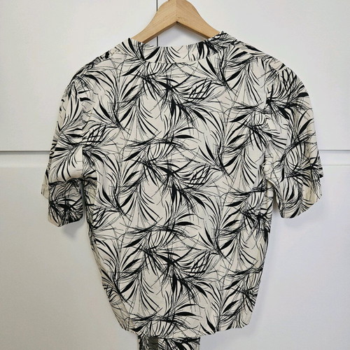 Lotus Eaters tie blouse Medium like new, black and white