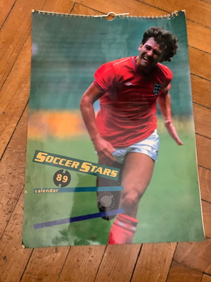 Αφίσες Soccer Stars 1989 μεταχειρισμένες, πακέτο 12, ημερολόγιο