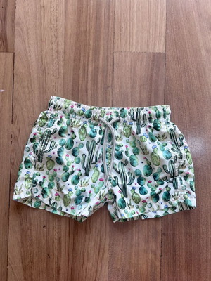 Mc2 St Barth swim shorts for boy 4 years like new, white and green