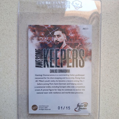 Futera 2025 Gianluigi Donnarumma Awesome Keepers 1/15 jersey match new
