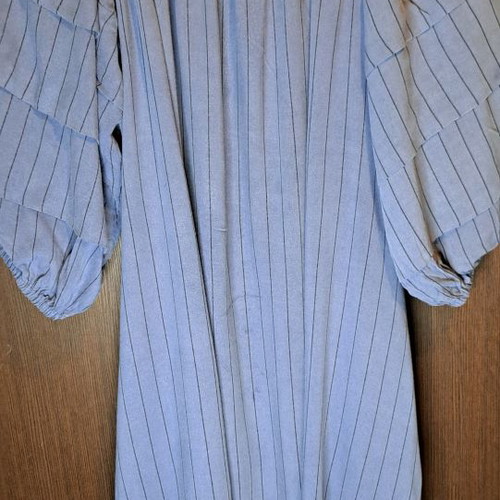 Mat Fashion dress gray-blue used, asymmetric with pleats