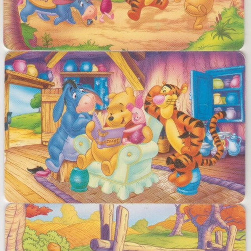 Disney Winnie the Pooh Argentina phone cards, set of 3, used