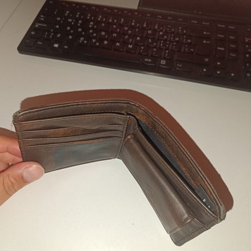 Leather wallet new, brown