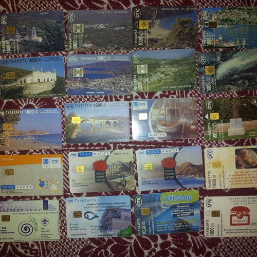 Phone cards used, pack of 20 pieces
