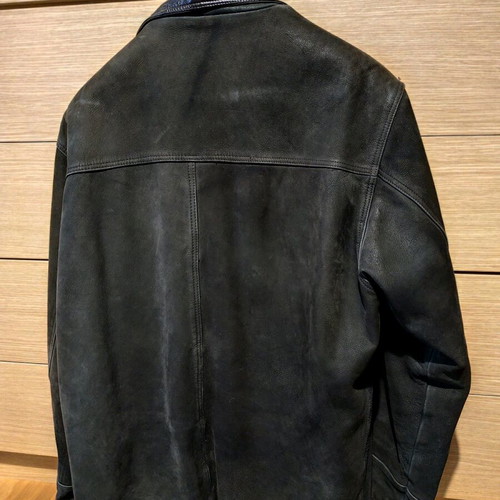 Leather jacket dark brown used, size L
