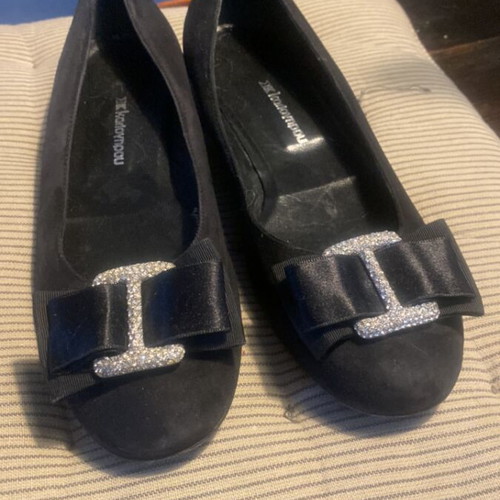 Kalogirou ballerinas used, leather inside and suede outside, size 36.5, black