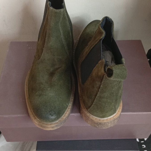 HERMAN SONS stylish ankle boots new, olive color, size 41