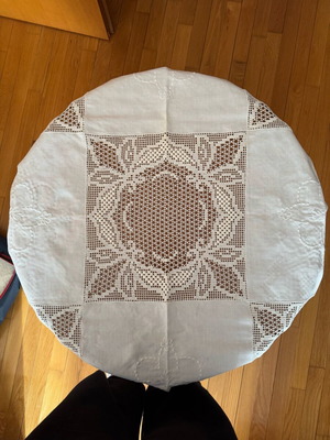 Handmade tablecloth 124x128 new