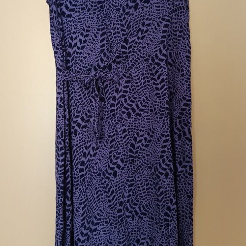 Namaste women's dress new, purple and black, size XL with patterns