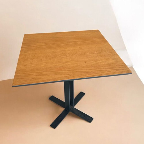 Lamp Table with Metal Base and Wooden Top new, 50x50x48 cm