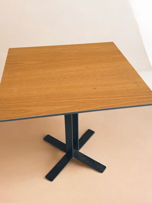 Lamp Table with Metal Base and Wooden Top new, 50x50x48 cm
