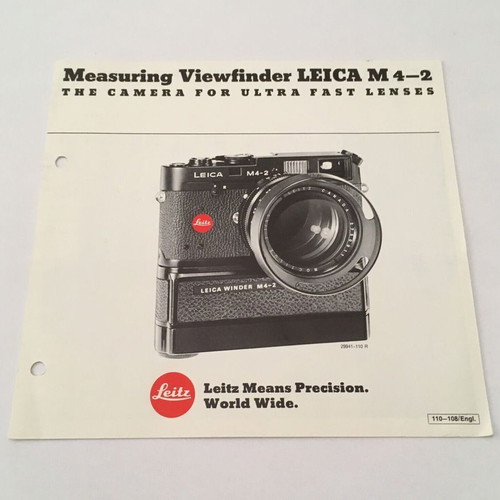 Leaflet for Measuring Viewfinder Leica M 4-2 used