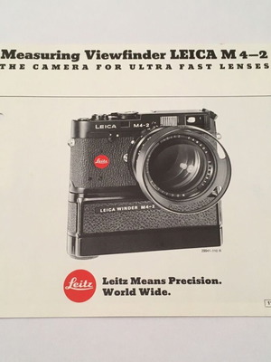 Φυλλάδιο για το μετρητικό σκοπευτικό Leica M 4-2 μεταχειρισμένο