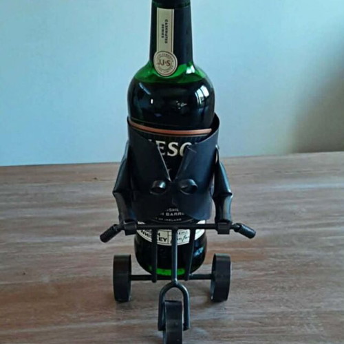 Retro metal handmade bottle holder new