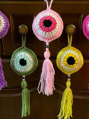 Crocheted evil eyes new, handmade, large size