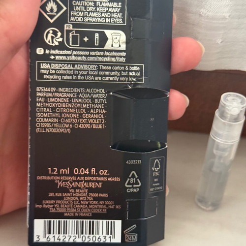 YSL Y Eau de Parfum tester new