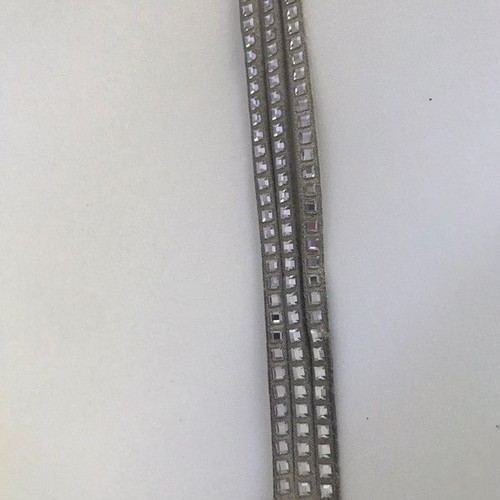 Swarovski women's suede bracelet used with shiny studs gray
