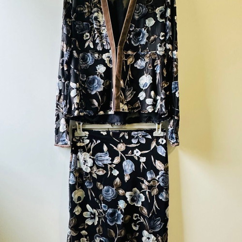 Vintage Morgan de Toi Floral Set with Viscose and Velvet like New