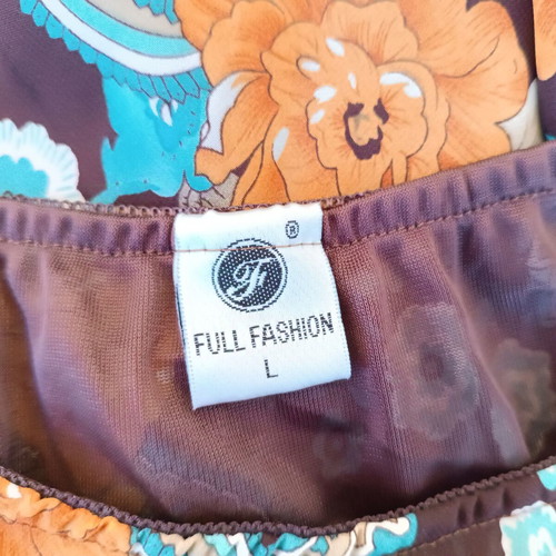 Brown printed skirt (L)