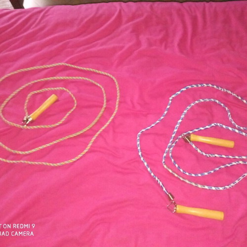 Jump ropes used, set of 2 for aerobic and other exercises