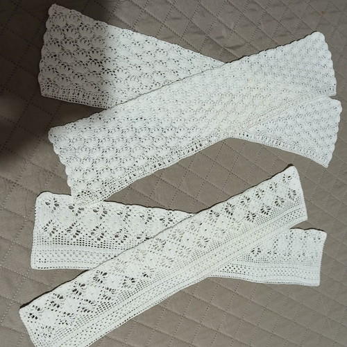 Set of 2 pairs handmade lace for pillowcases new