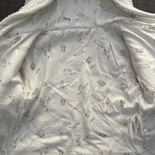 Baby white cardigan like new, knitted with hood Orchestra