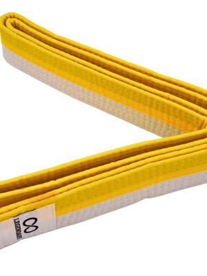 Legendary yellow/white martial arts belt new