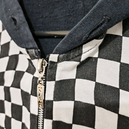 Set of 2 cardigans used, black and blue, faded black-and-white