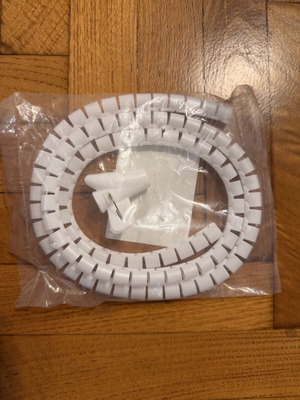 Cable organizing spiral white, new, 1 meter