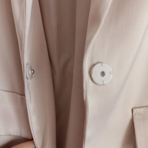 Satin jacket M new with belt pink nude