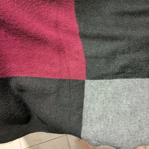 Scarf used, black and red