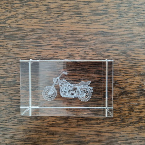 Decorative crystal with 3D motorcycle engraving new