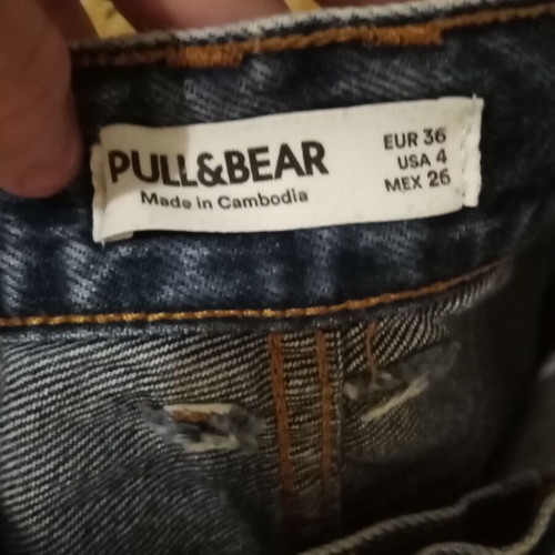 Pull & Bear high-waisted cotton denim jeans size S new, faded blue