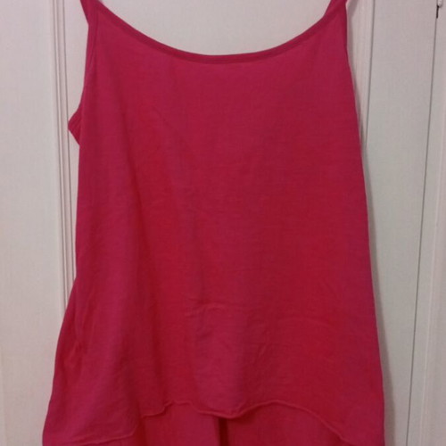 Asymmetric blouse like new, pink, one size