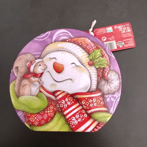 Metal Tin Box Snowman New