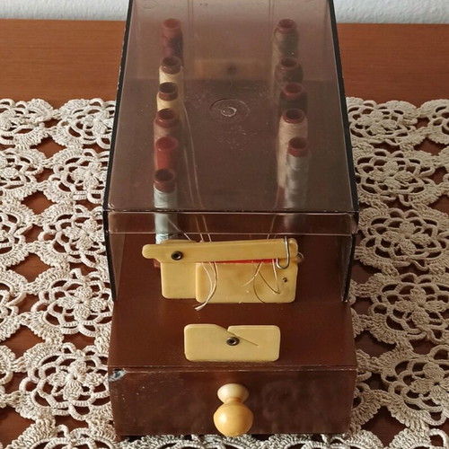 Vintage sewing box used, rare from 1950