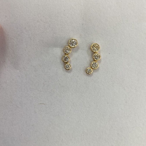 Gold 9K earrings with zircon stones new