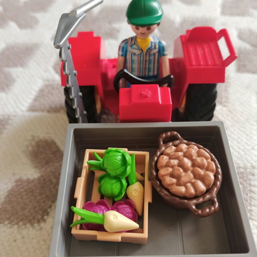 Playmobil country tractor with load like new