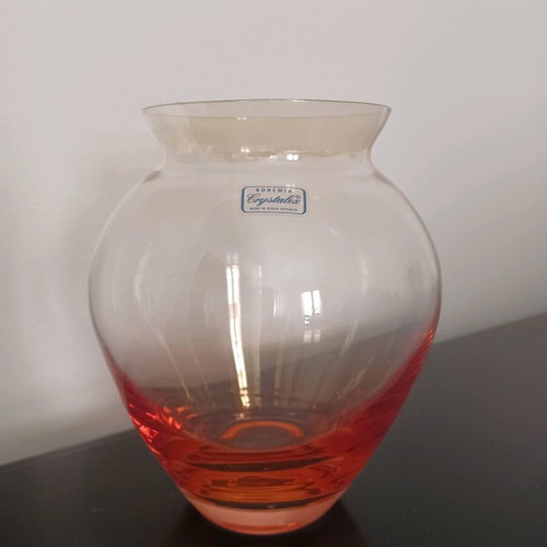 Bohemia crystal vase new, 15cm height