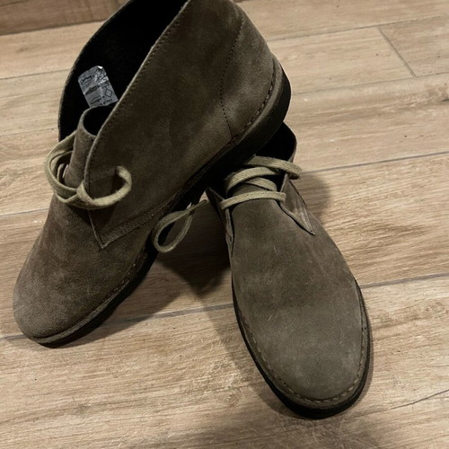Men's suede leather casual boots beige like new, size 43 Italian