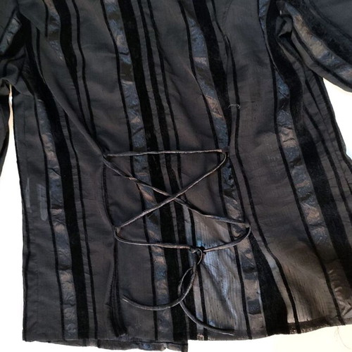 Glam-rock goth shirt tie-back, like new, size S/M